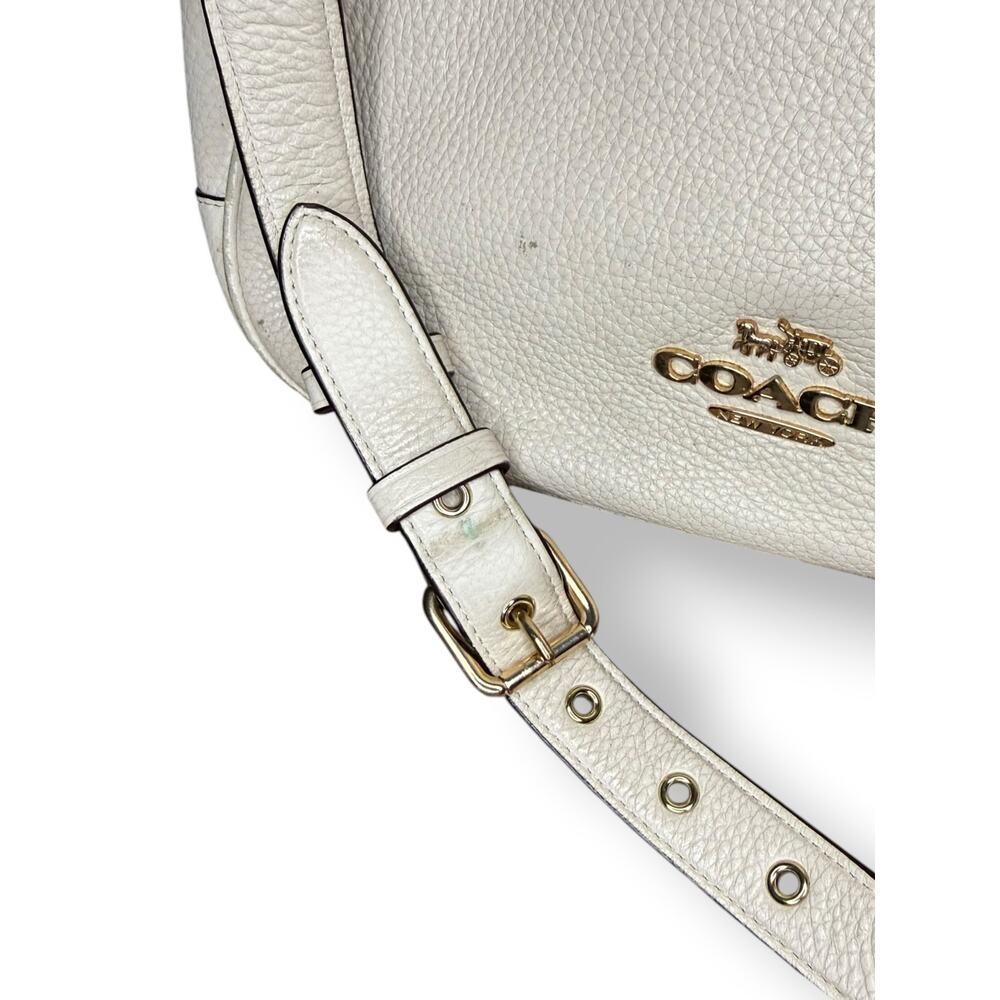 Coach Ellie File Bag Pebbled Leather Crossbody Purse - Chalk - Picture 3 of 8